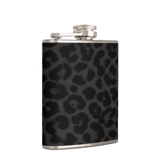 CHARCOAL LEOPARD HIP FLASK