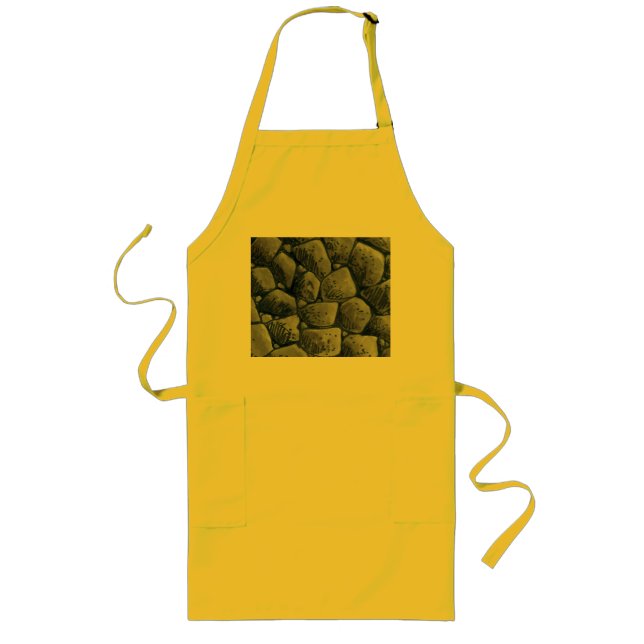 Charcoal long yellow chef apron (Front)