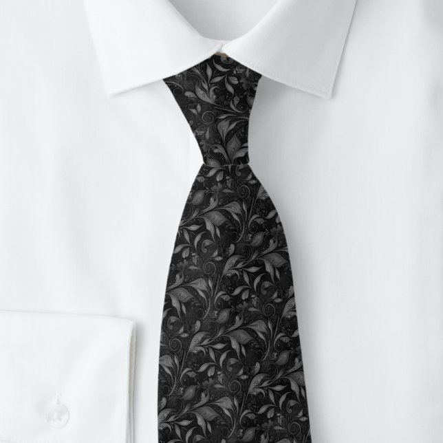 Charcoal Luscious Botanical Tie (Creator Uploaded)