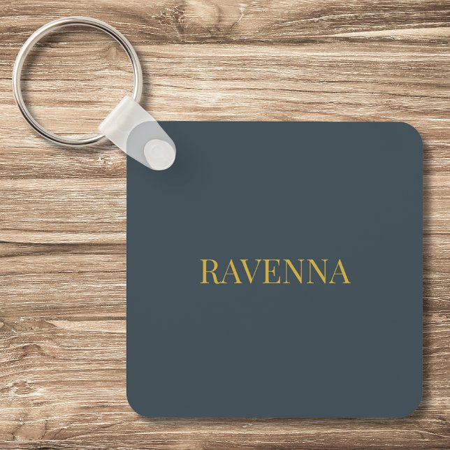 Charcoal Luxury Custom Serif Name Gift For Her Key Ring (Creator Uploaded)