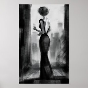 charcoal luxury fancy elegant evening me-time poster