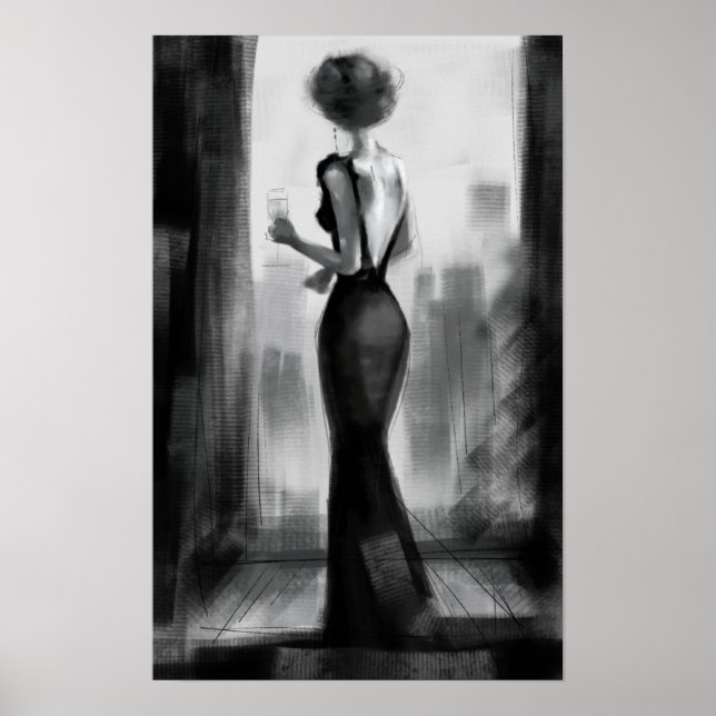  charcoal luxury fancy elegant evening me-time  poster (Front)