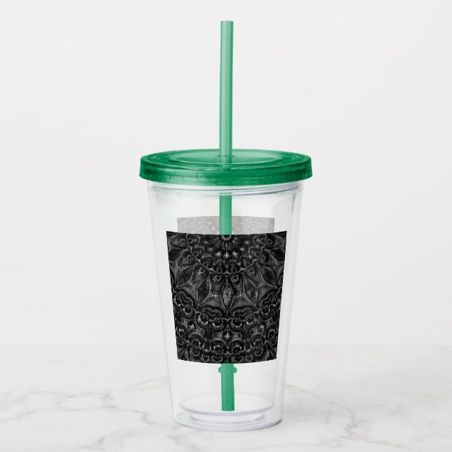 Charcoal Mandala  Acrylic Tumbler (Front)