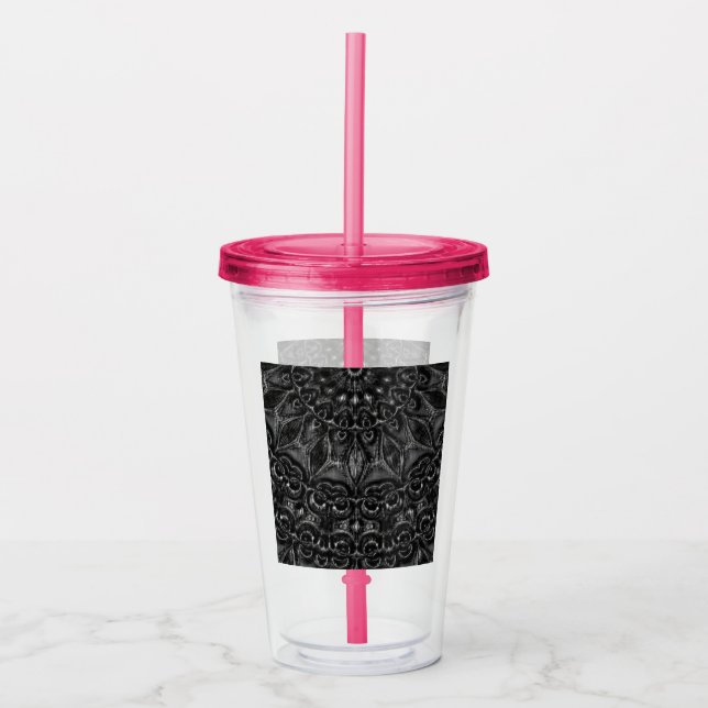 Charcoal Mandala  Acrylic Tumbler (Front)