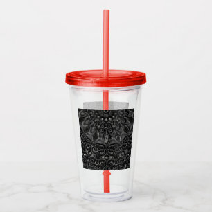 Charcoal Mandala Acrylic Tumbler