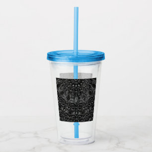 Charcoal Mandala Acrylic Tumbler