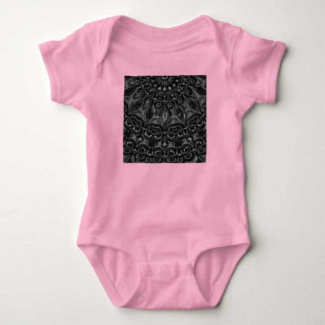 Charcoal Mandala  Baby Bodysuit (Front)
