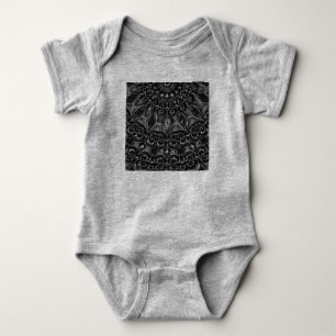 Charcoal Mandala Baby Bodysuit