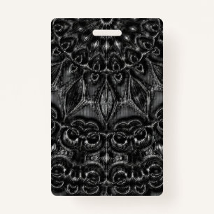 Charcoal Mandala  Badge ID Badge