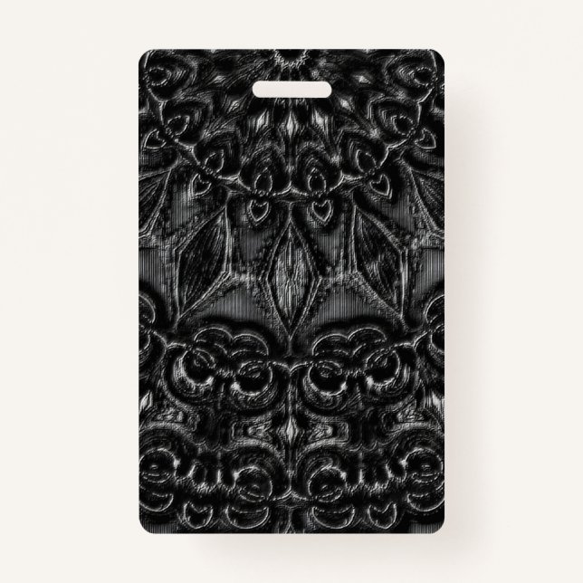Charcoal Mandala  Badge ID Badge (Front)