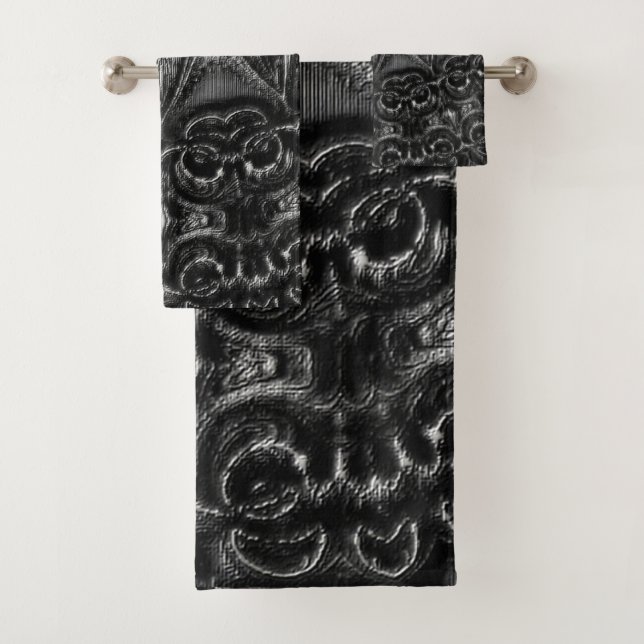 Charcoal Mandala  Bath Towel Set (Insitu)