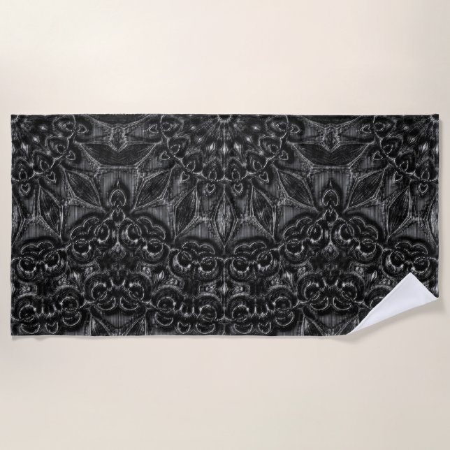 Charcoal Mandala Beach Towel (Front)
