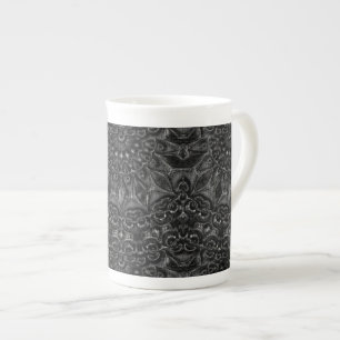 Charcoal Mandala   Bone China Mug