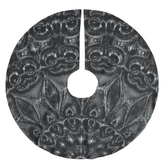 Charcoal Mandala  Brushed Polyester Tree Skirt (Front)