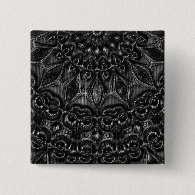 Charcoal Mandala  Button (Front)