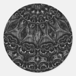 Charcoal Mandala  Classic Round Sticker