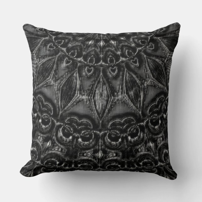 Charcoal Mandala   Cushion (Front)