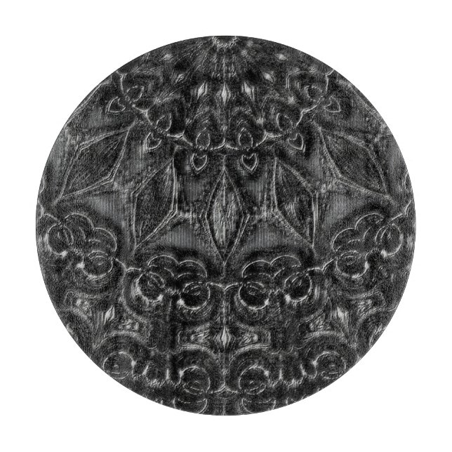 Charcoal Mandala  Cutting Board (Front)