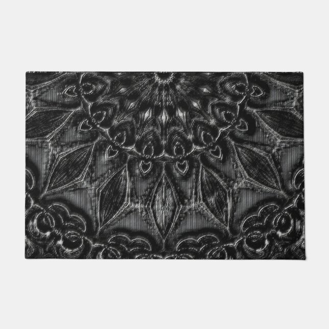 Charcoal Mandala  Doormat (Front)