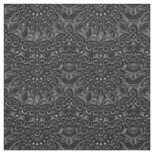 Charcoal Mandala  Fabric (Swatch)