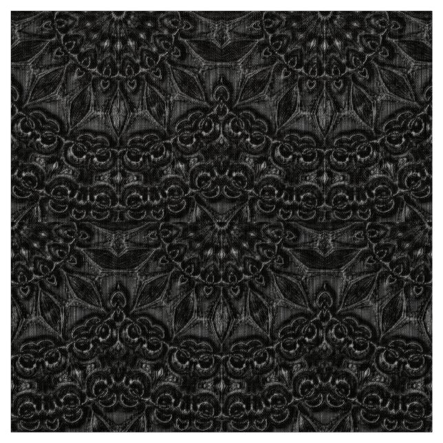 Charcoal Mandala  Fabric (Swatch)