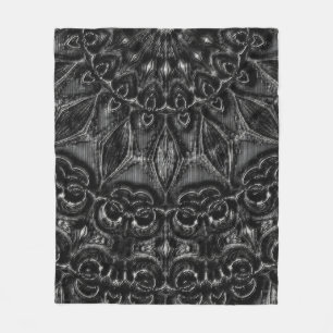 Charcoal Mandala  Fleece Blanket
