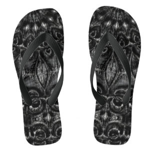 Charcoal Mandala Flip Flops