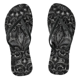 Charcoal Mandala   Flip Flops