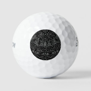 Charcoal Mandala  Golf Balls