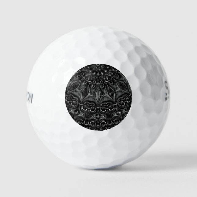 Charcoal Mandala  Golf Balls (Front)