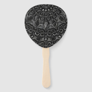 Charcoal Mandala Hand Fan