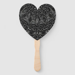 Charcoal Mandala Hand Fan