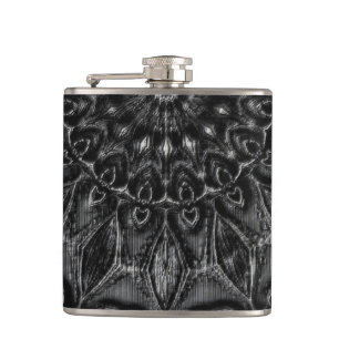 Charcoal Mandala  Hip Flask