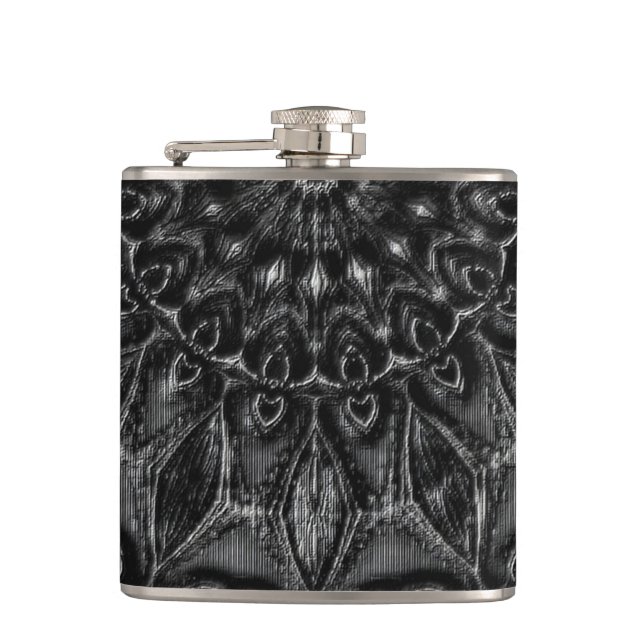 Charcoal Mandala  Hip Flask (Front)