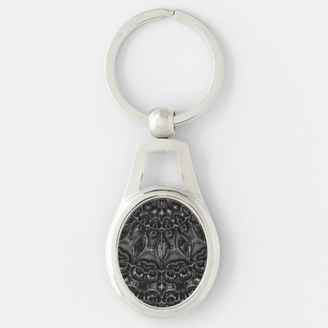 Charcoal Mandala   Keychain (Front)