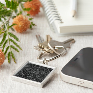 Charcoal Mandala Keychain