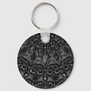 Charcoal Mandala Keychain