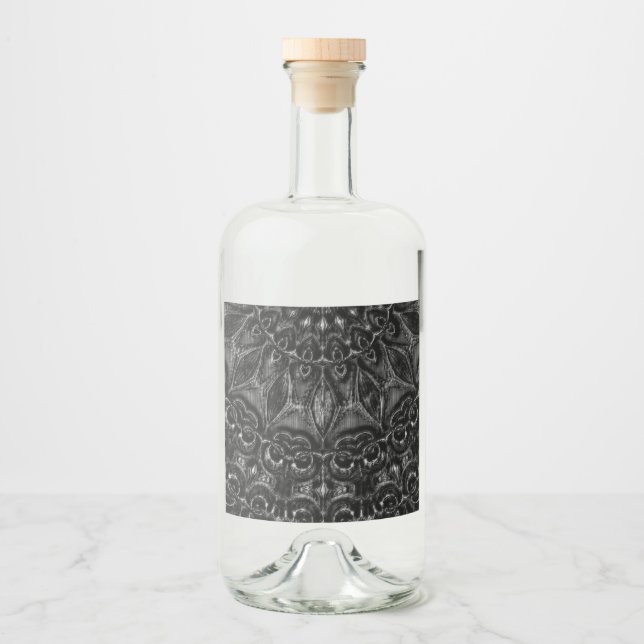 Charcoal Mandala   Liquor Bottle Label (Front)