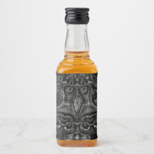 Charcoal Mandala   Liquor Bottle Label