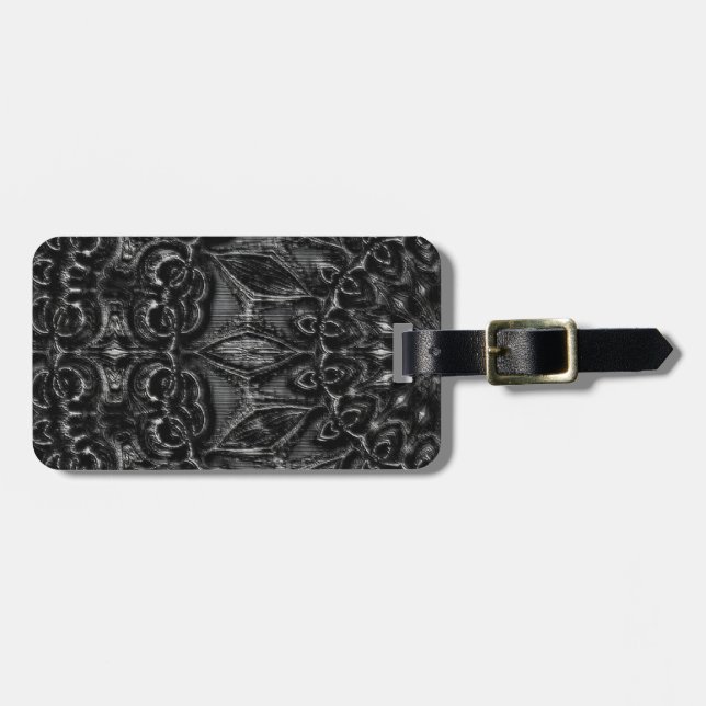 Charcoal Mandala  Luggage Tag (Front Horizontal)