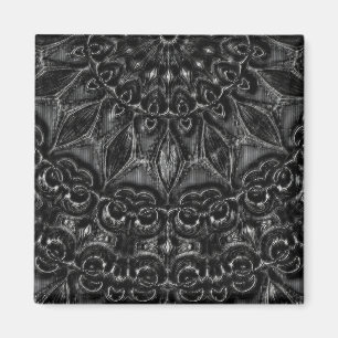 Charcoal Mandala Magnet