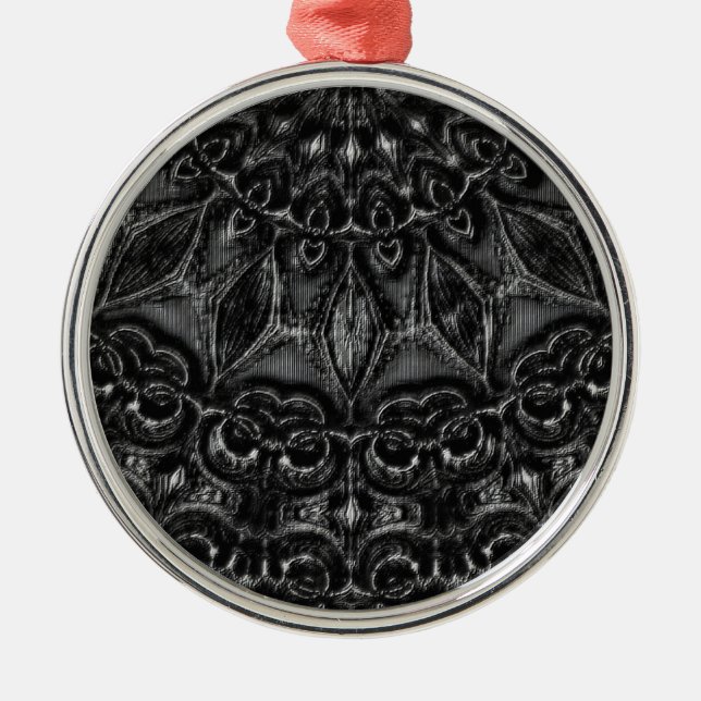 Charcoal Mandala   Metal Tree Decoration (Front)