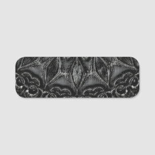 Charcoal Mandala Name Tag