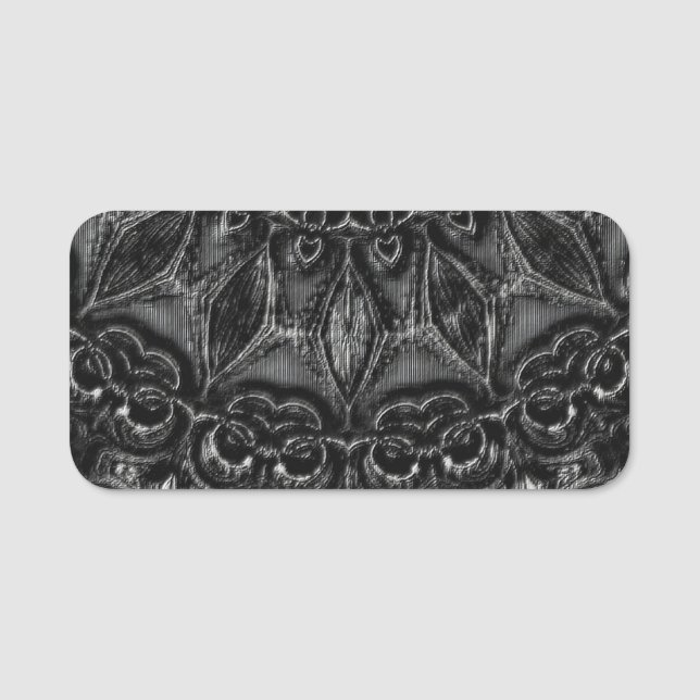 Charcoal Mandala  Name Tag (Front)