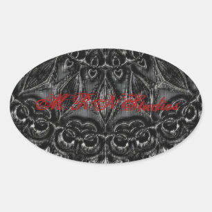 Charcoal Mandala Oval Sticker