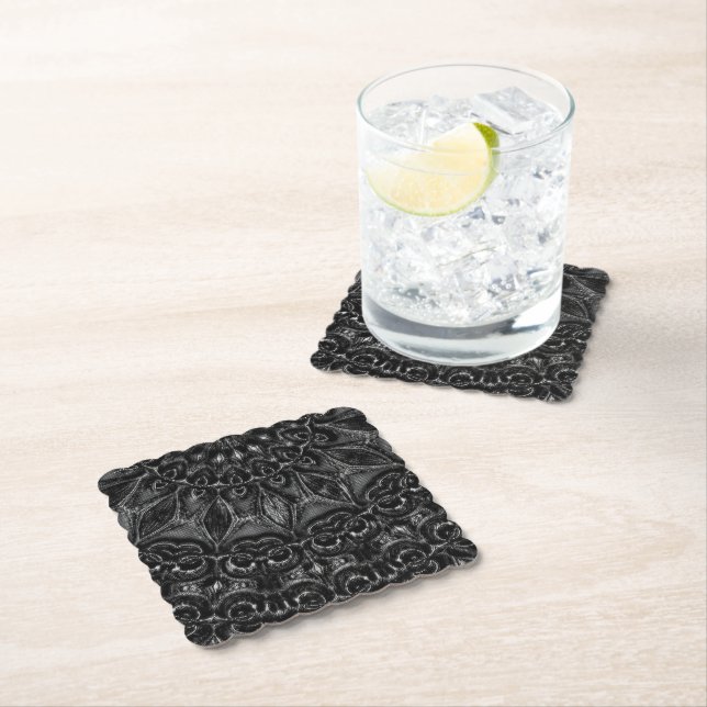 Charcoal Mandala   Paper Coaster (Insitu)