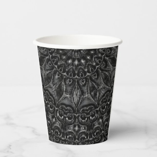 Charcoal Mandala  Paper Cups (Front)