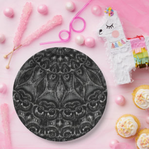 Charcoal Mandala Paper Plate