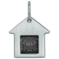 Charcoal Mandala  Pet ID Tag