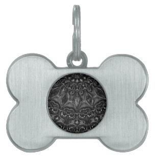 Charcoal Mandala Pet ID Tag